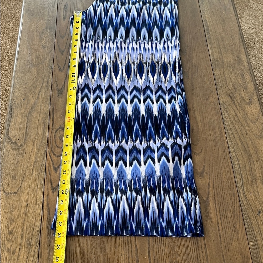 Chico's Blue and White Patterned Wide-Leg Pants - Picture 5 of 6